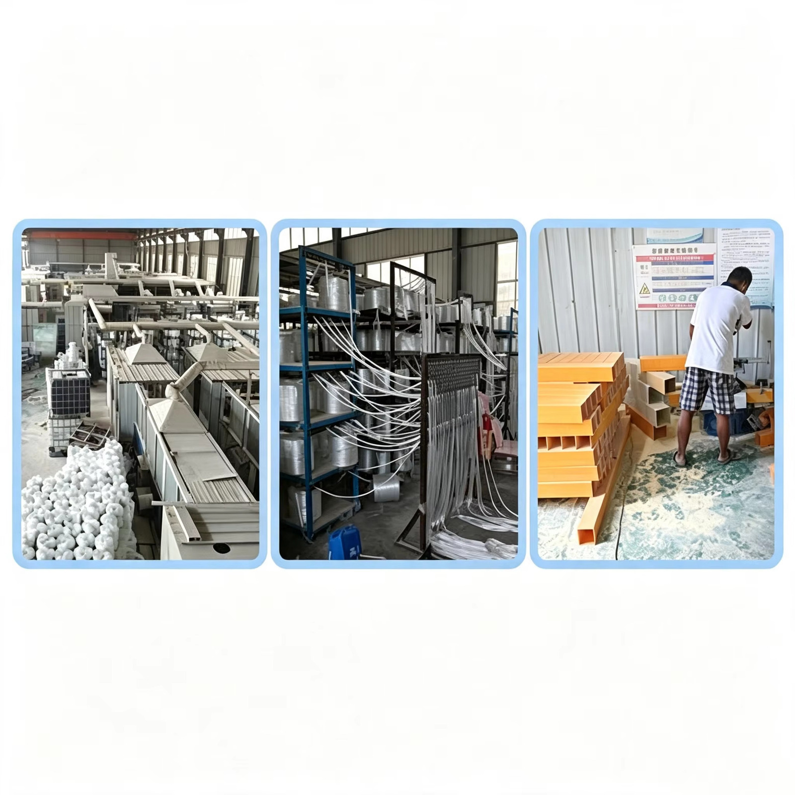 Manual assembly and finishing stations on the production floor