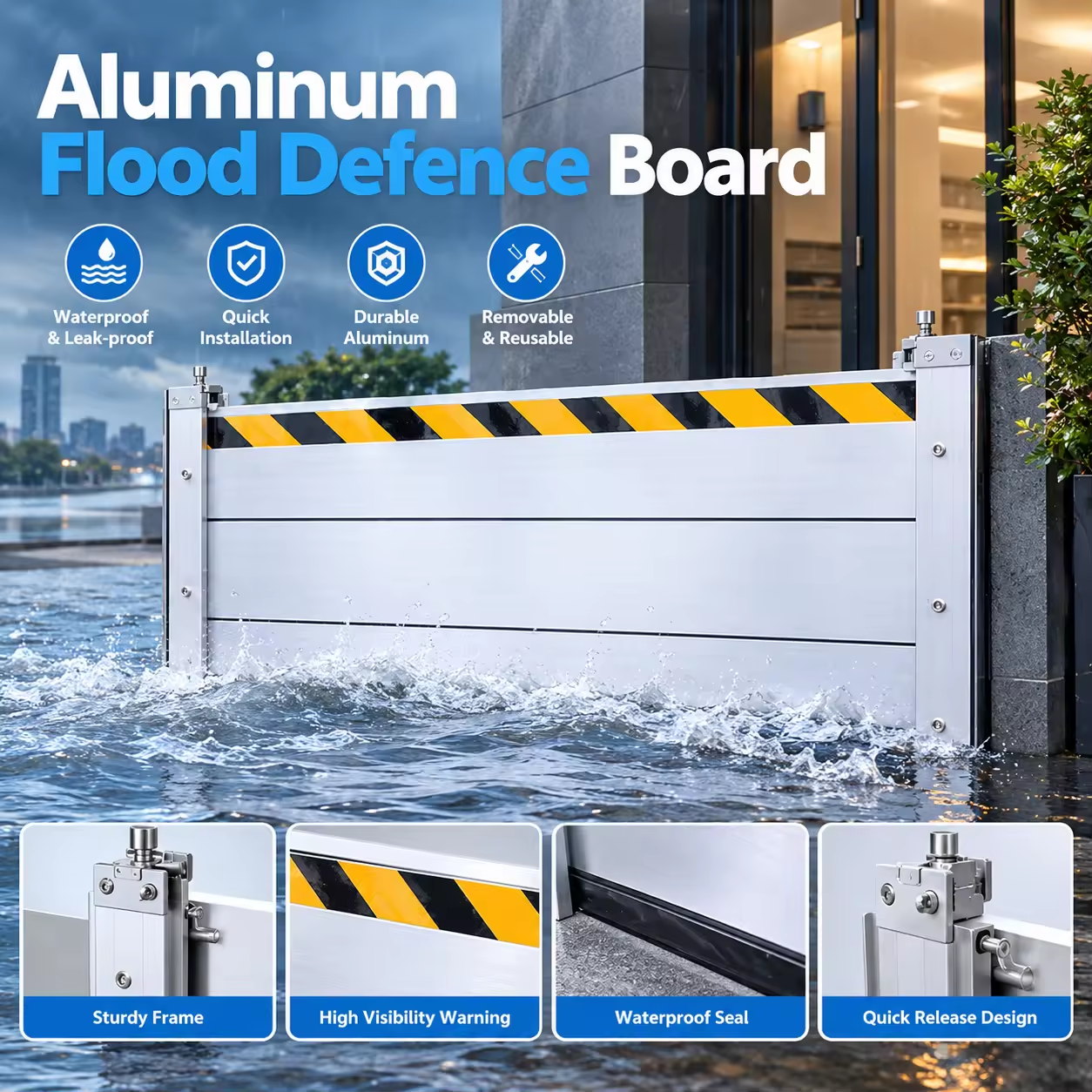 Aluminum Flood Defence Board — Detachable Water Barrier image 1