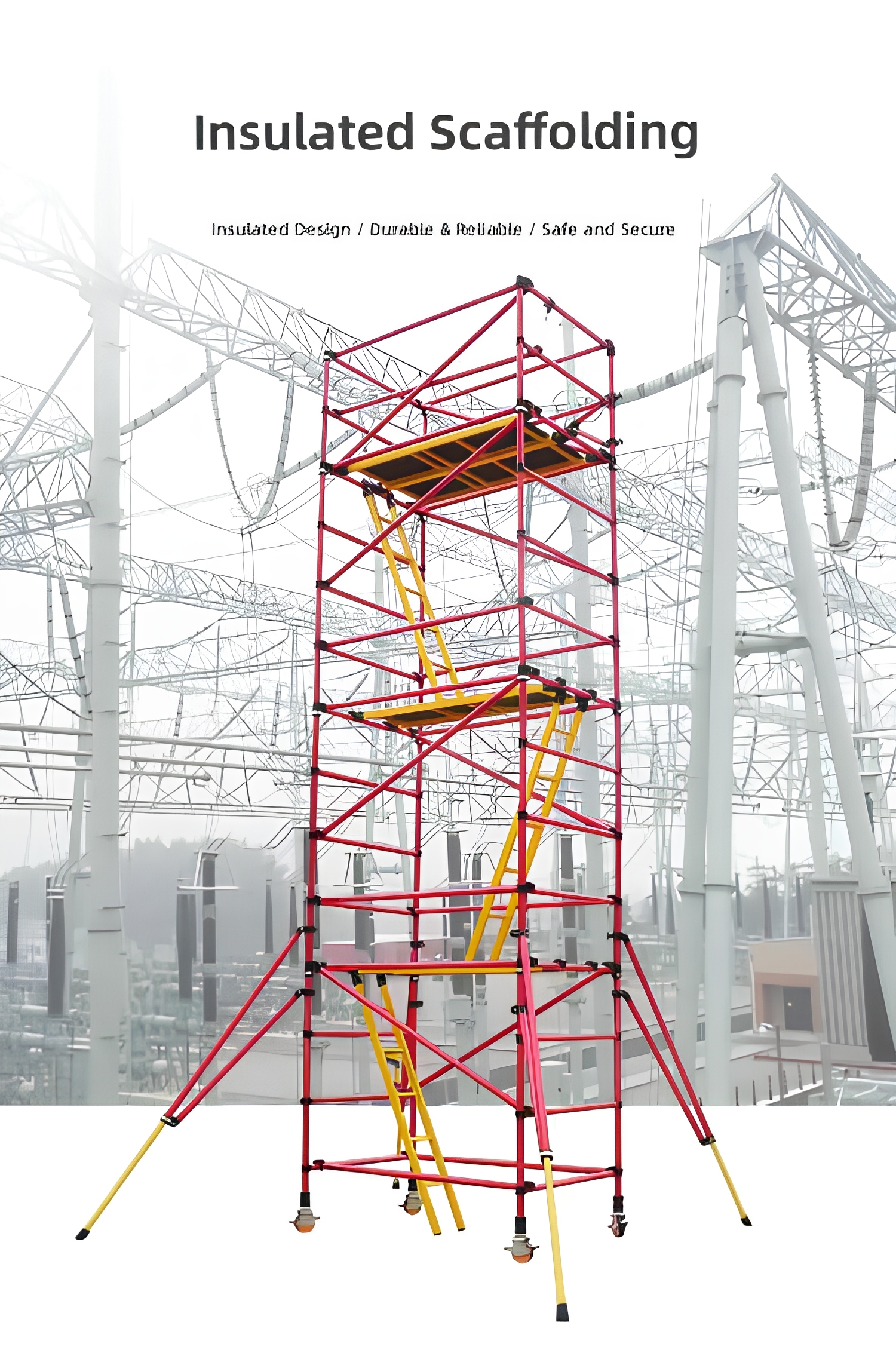 Mobile Walk-over Line Insulated Scaffolding Platform detail 5