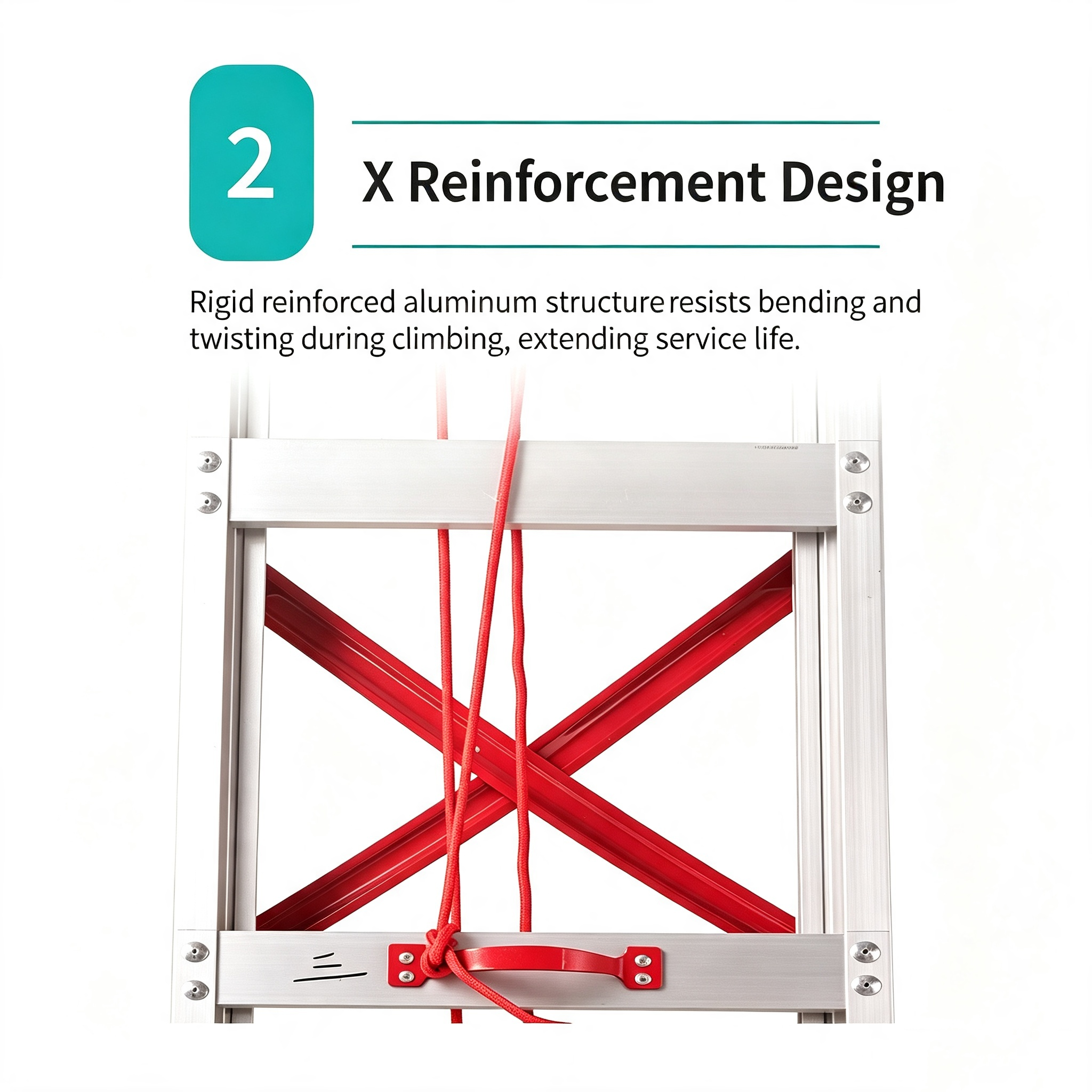 Industrial Foldable Aluminum Extension Ladder detail 3