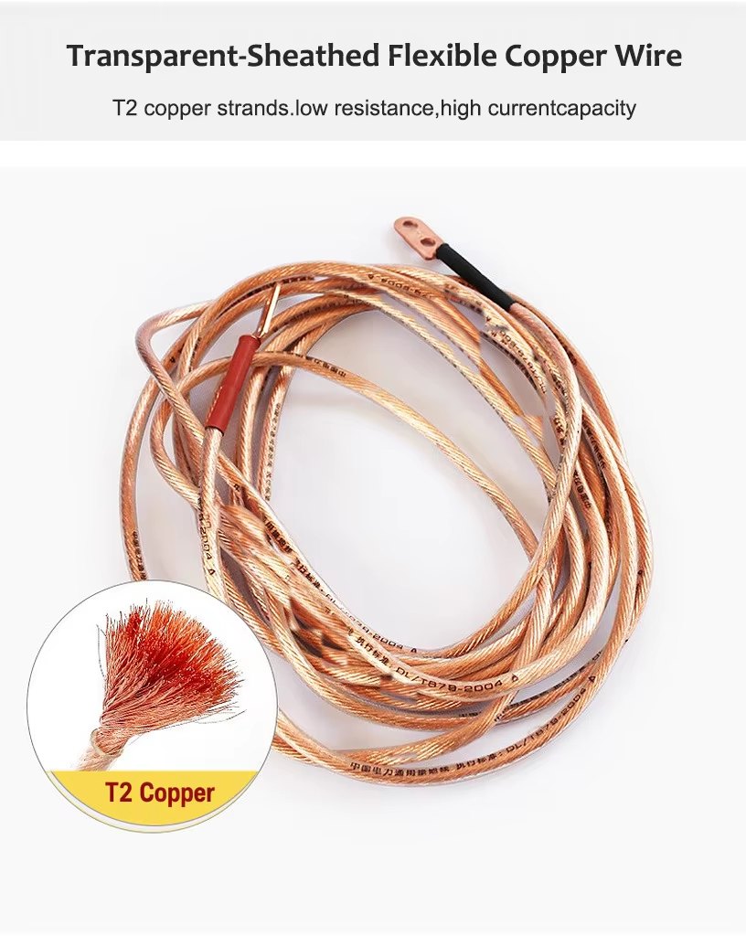 Portable Earthing Wire Set with Spiral & Alligator Clamps detail 5