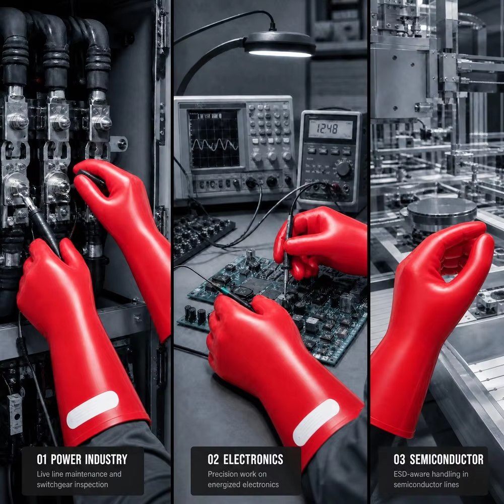 Natural Rubber Insulating Gloves 3 kV Working / 10 kV Test detail 4