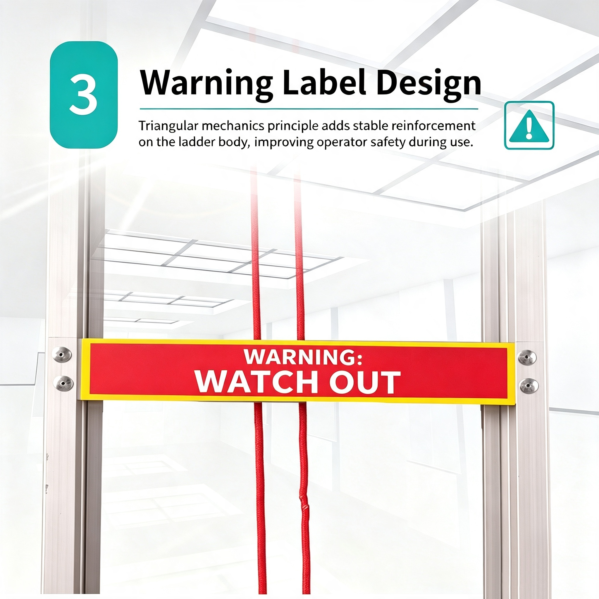 Industrial Foldable Aluminum Extension Ladder detail 4