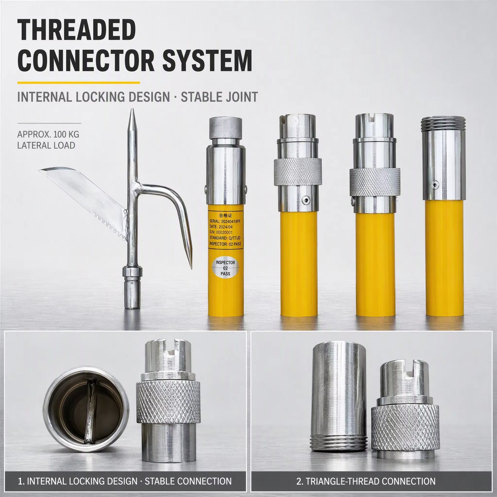 Insulated Hook Rod for Railway Catenary Object Removal detail 1