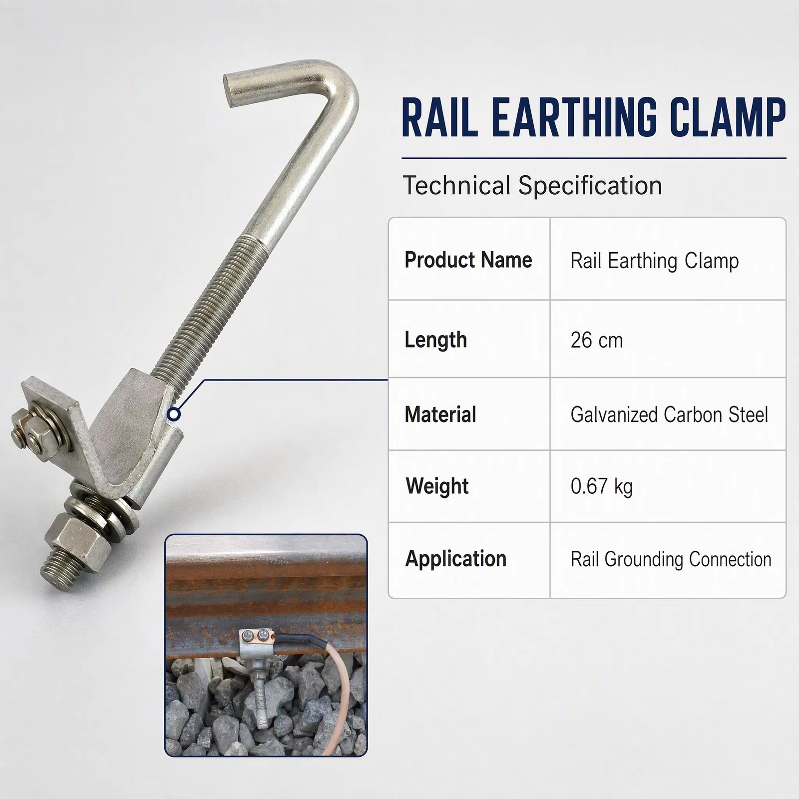 Rail Grounding Clamp for Track & Catenary Earthing detail 4