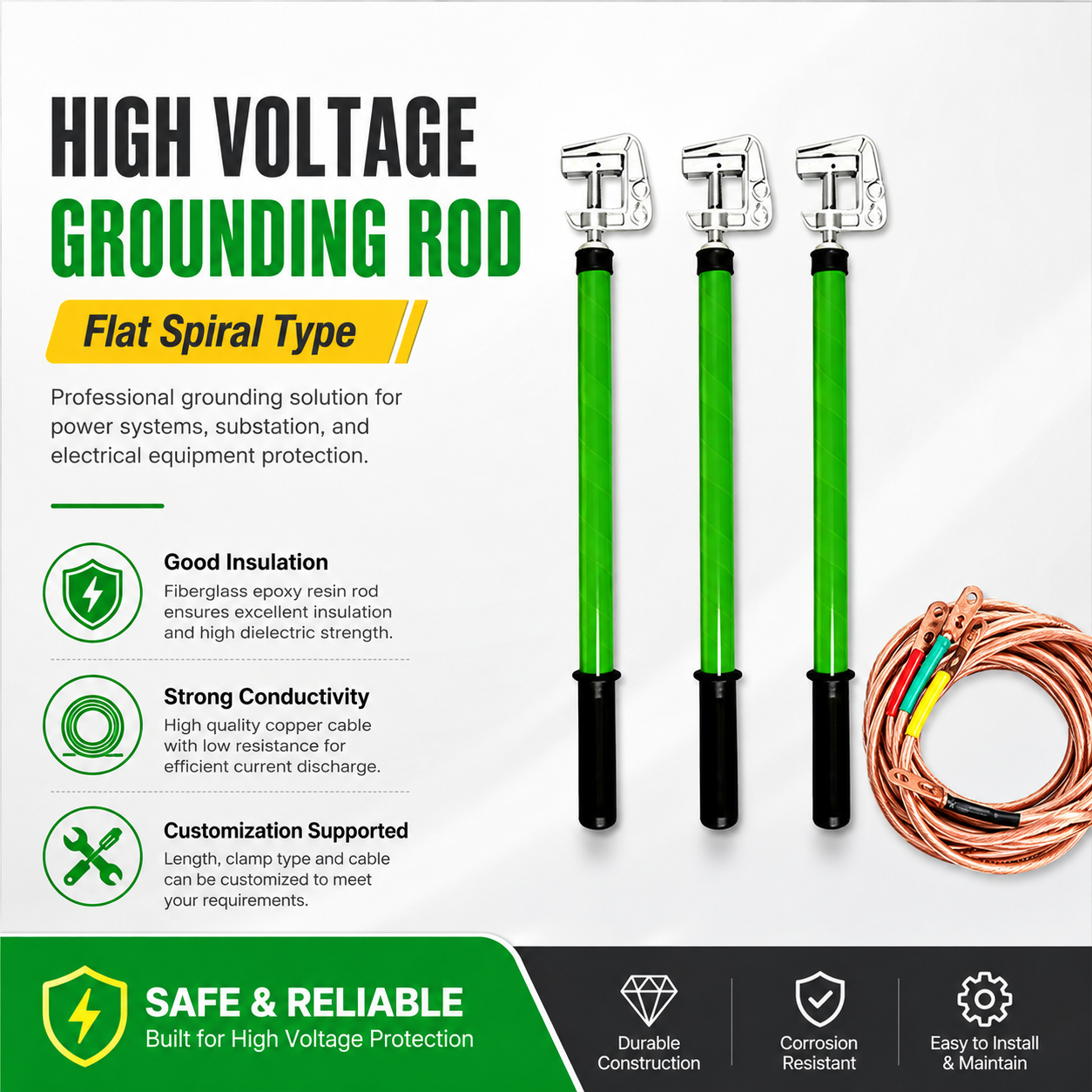 10 kV Portable Short-Circuit Grounding Cable Set detail 2