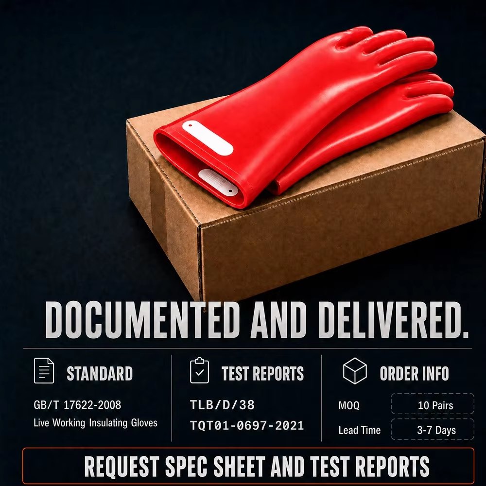 Natural Rubber Insulating Gloves 3 kV Working / 10 kV Test detail 5
