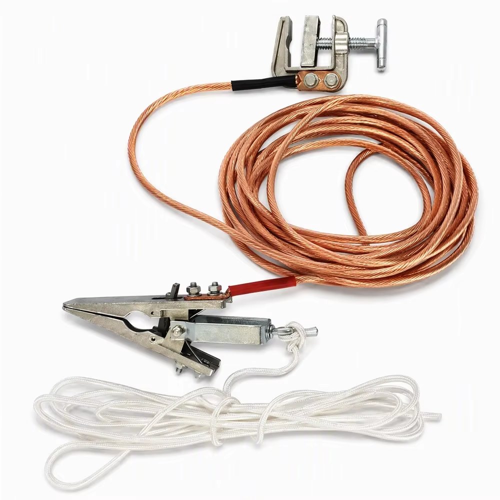 Portable Earthing Wire Set with Spiral & Alligator Clamps detail 1