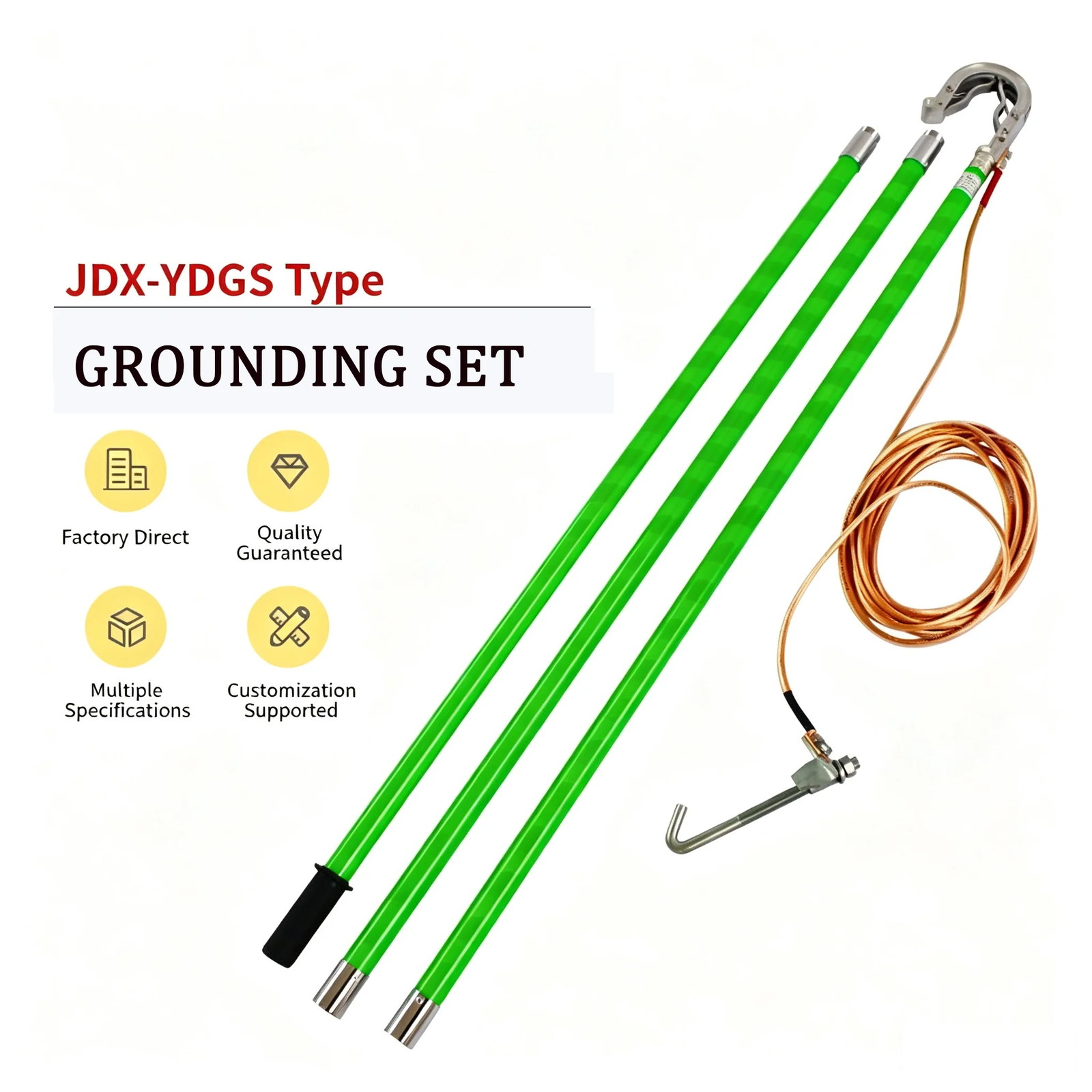 27.5 kV Portable Railway Catenary Grounding Set with Operating Rod detail 2
