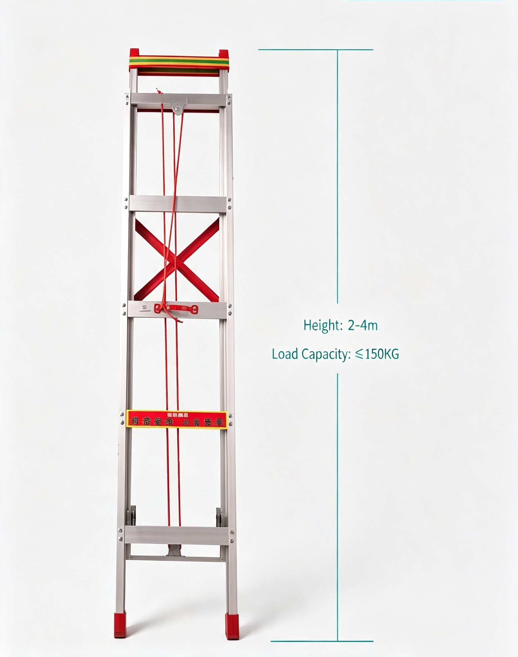 Industrial Foldable Aluminum Extension Ladder detail 5