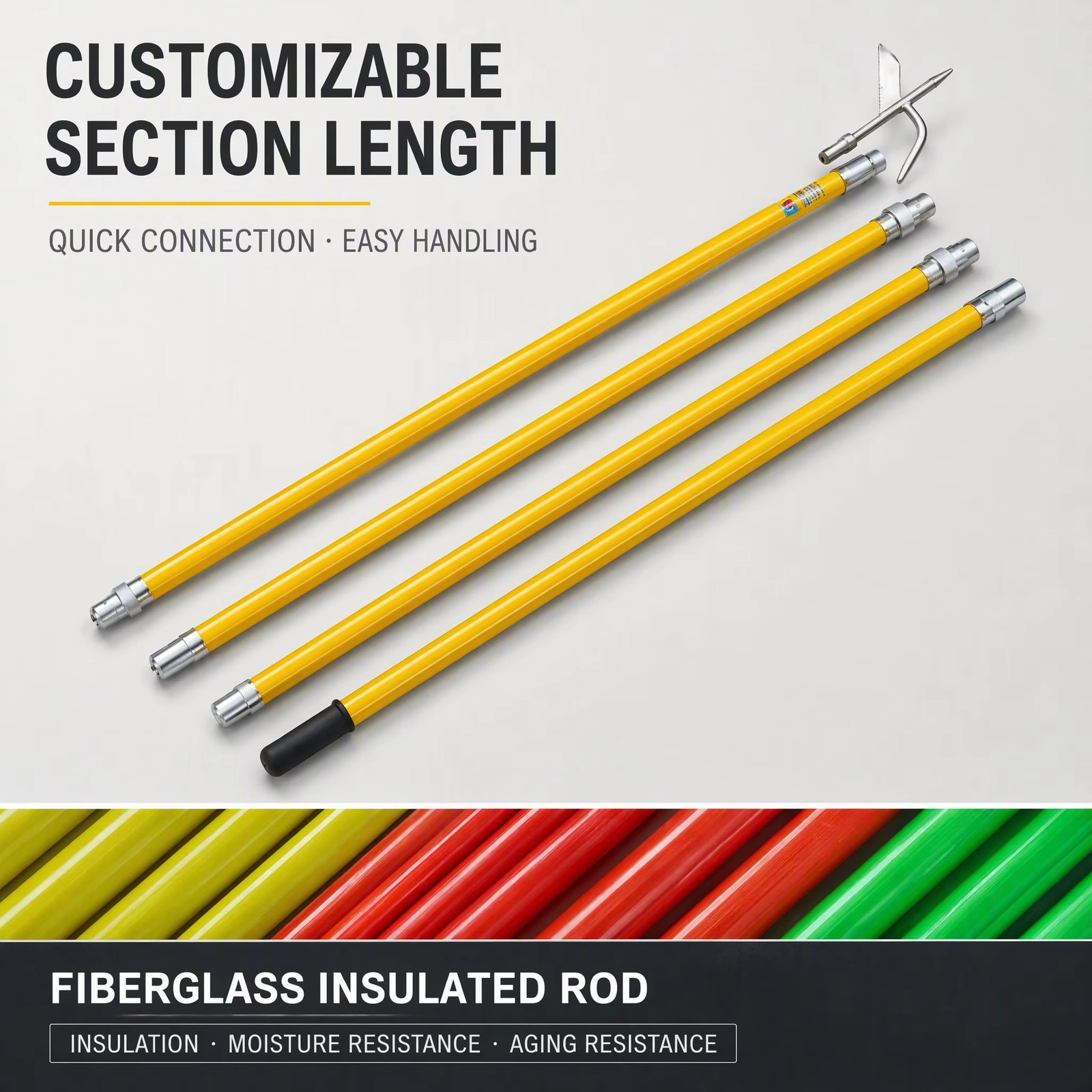 Insulated Hook Rod for Railway Catenary Object Removal detail 2
